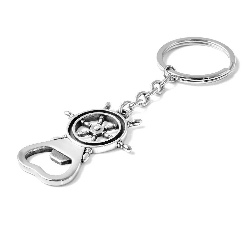 Ship Helm Keychain in Stainless Steel (15.35 g)